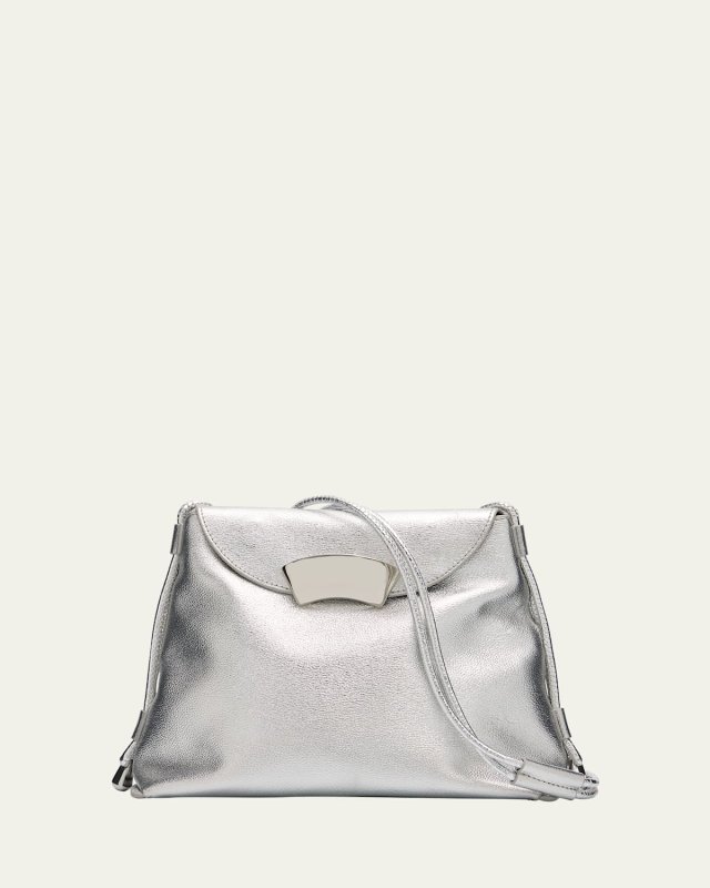 ID Petite Soft Metallic Leather Shoulder Bag